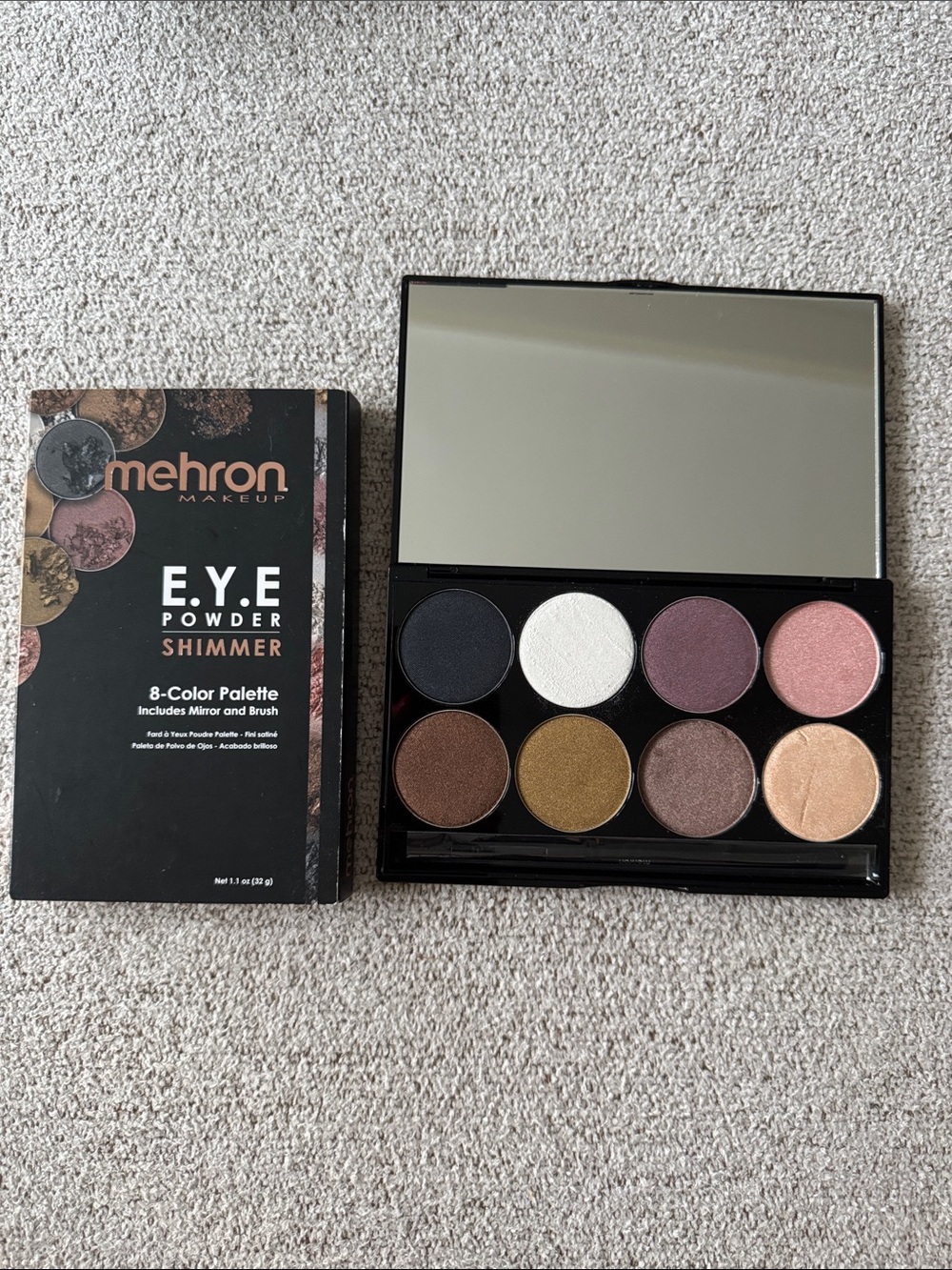 Mehron Shimmer Eye Powder Palette - Shimmery Neutral & Pink Tones